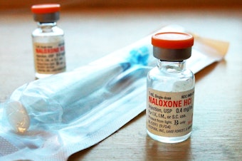 caption: Naloxone blocks the effects of opioid overdose
