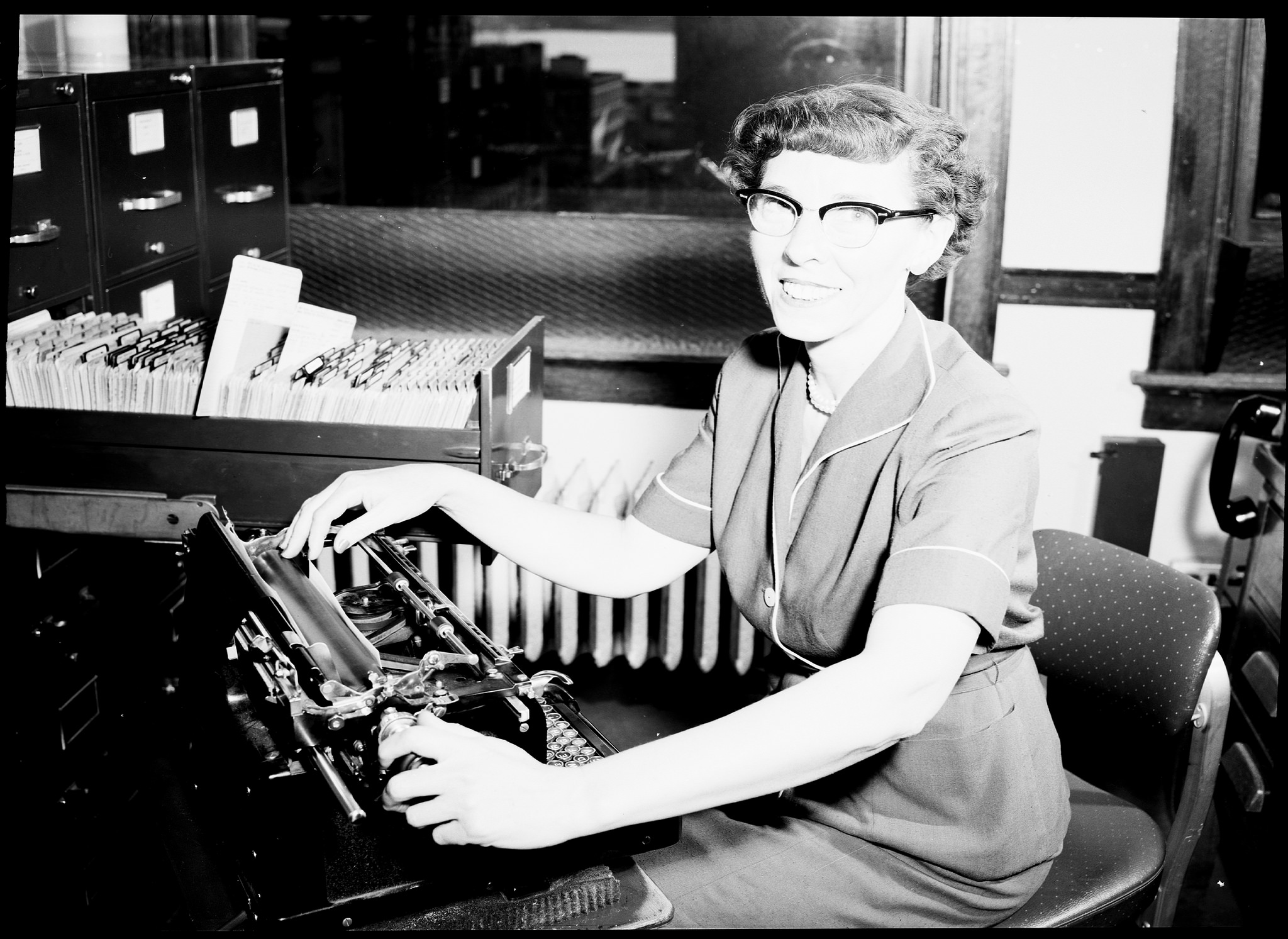 caption: City Light employee, 1954