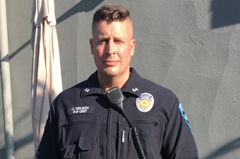 caption: Officer Jeffrey Nelson was charged with murder in the second degree, and assault in the first degree, for the death of Jesse Sarey, age 26, in Auburn. Nelson is the first officer in Washington state to be charged under a new law that was passed by initiative, I-940.