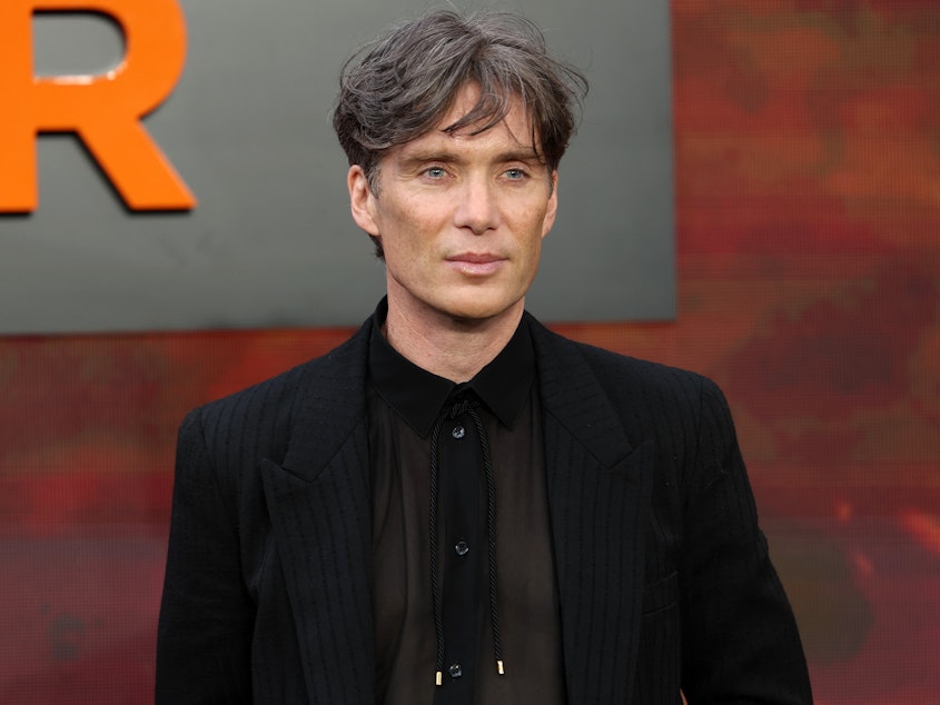 caption: Irish actor Cillian Murphy, who portrayed U.S. theoretical physicist J. Robert Oppenheimer, poses on the red carpet upon arrival for the U.K. premiere of <em>Oppenheimer</em> in central London on July 13.
