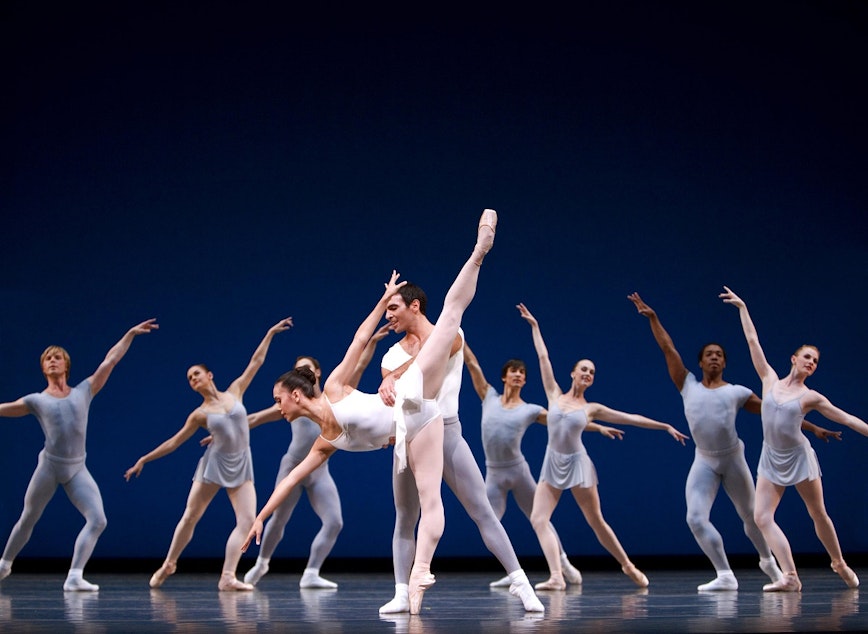 caption: Jonathan Porretta and Noelani Pantastico in George Balanchine's 'Square Dance.'