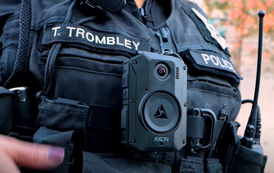 caption: The Kirkland Police Department began issuing its officers body cameras in December 2022. 