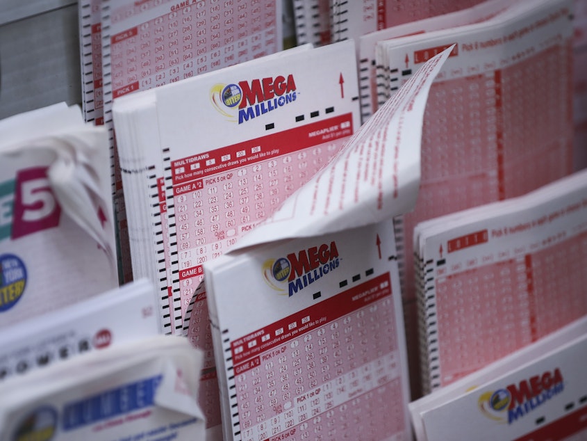 caption: The Mega Millions lottery jackpot hit $1.05 billion. Drew Angerer/Getty Images