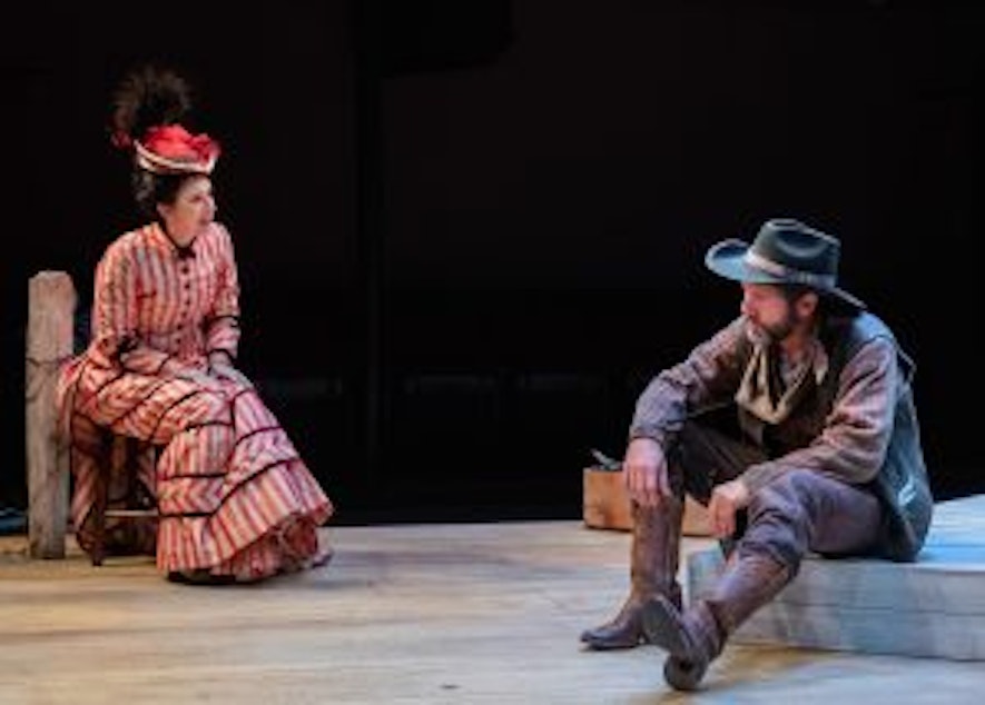 caption: Jonelle Jordan and Tim Gouran in "Last Drive to Dodge" by Andrew Lee Creech at Taproot Theatre.