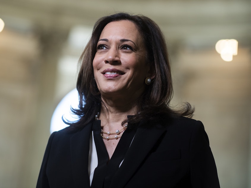 caption: Sen. Kamala Harris is Democratic presidential hopeful Joe Biden's pick as his running mate — a choice that many are celebrating in India, where Harris' mother was from.