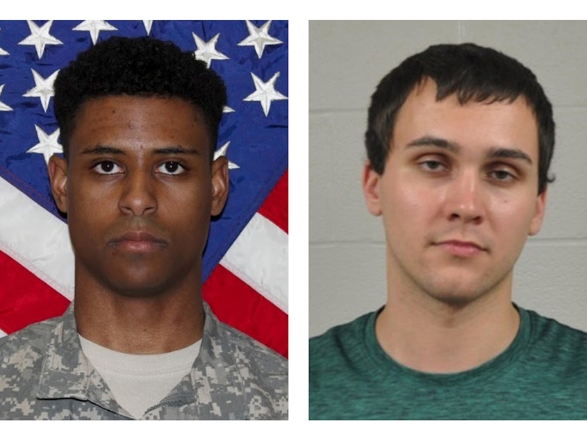 caption: Army 1st Lt. Richard Collins III, left, and Sean Urbanski. Urbanski was sentenced Thursday to life in prison for the murder of Collins in May 2017.