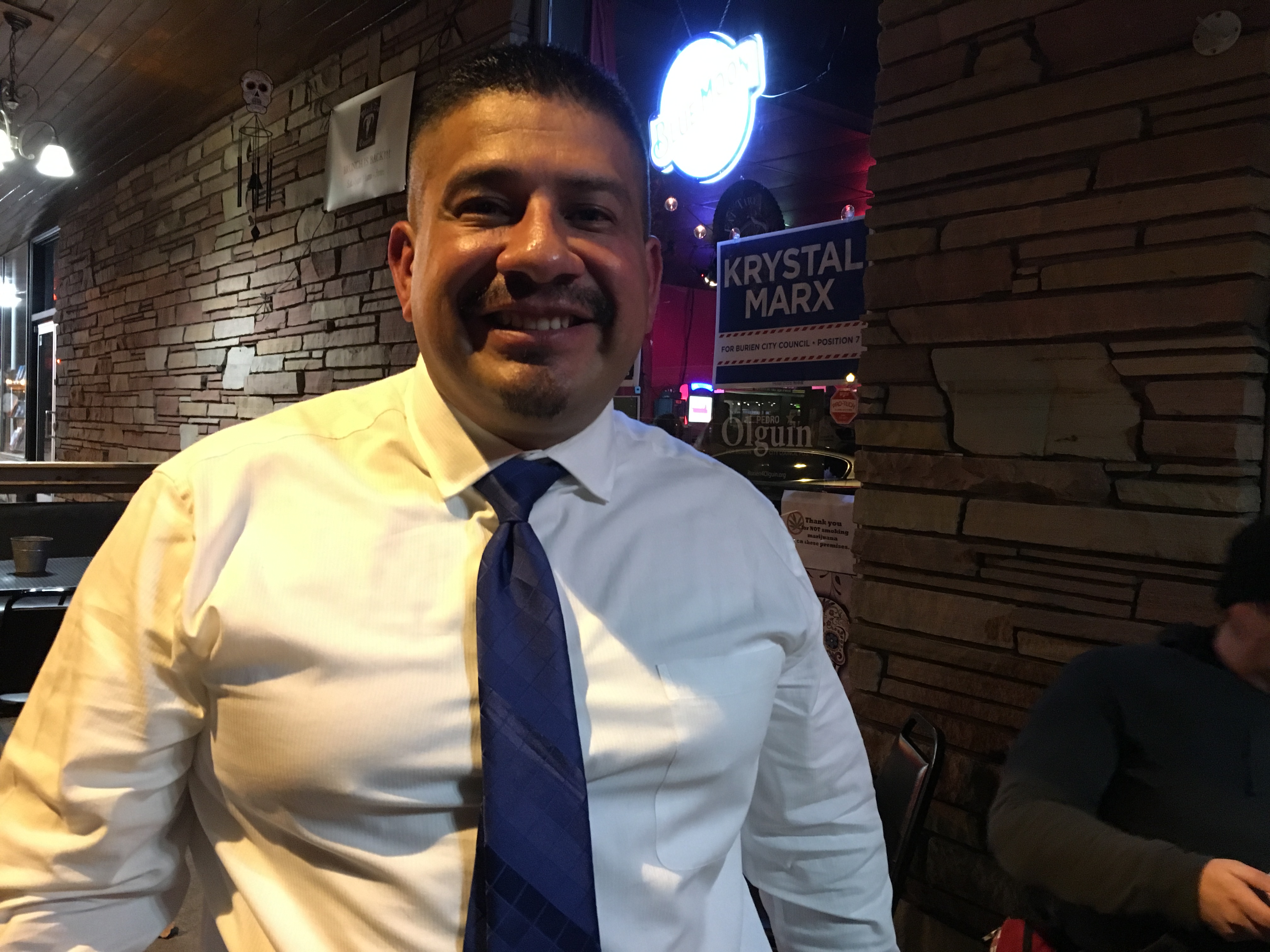 caption: Burien Mayor Jimmy Matta on election night 2017, when he first was elected to the Burien City Council.