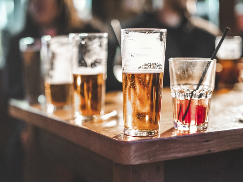 caption: At least 4% of the world's newly diagnosed cases of esophageal, mouth, larynx, colon, rectum, liver and breast cancers in 2020, or 741,300 people, can be attributed to drinking alcohol, according to a new study.
