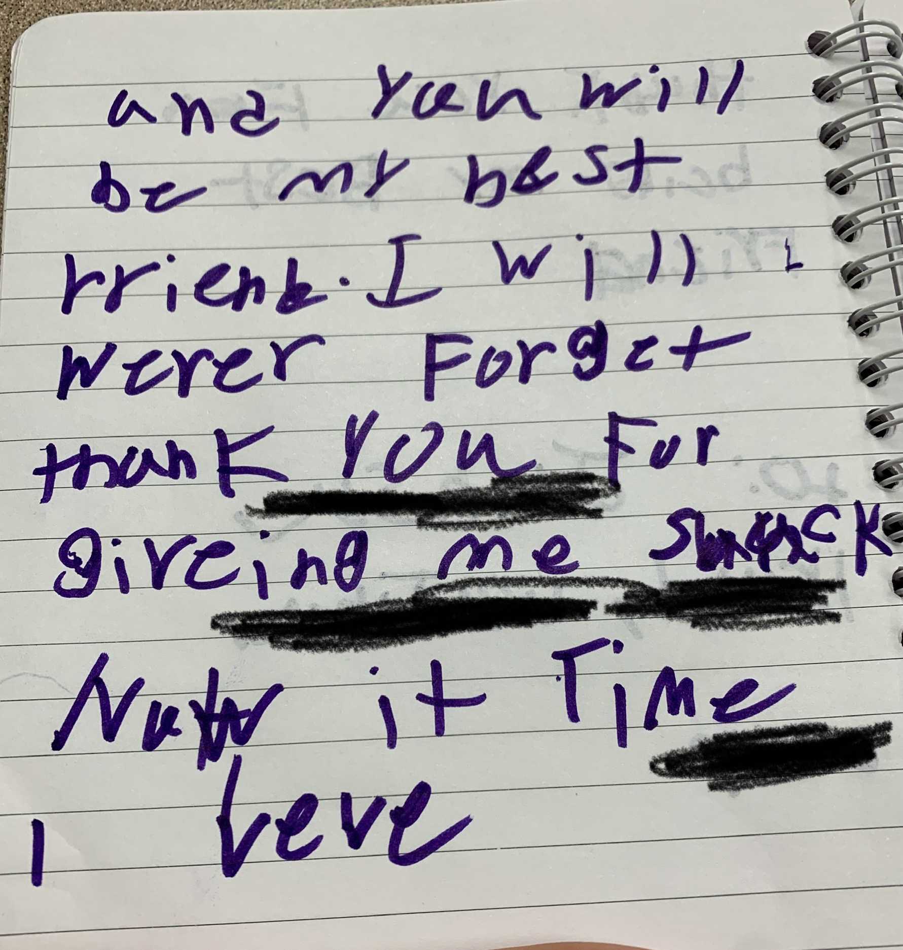 caption: Diland wrote this letter to his former classmates at the airport on Wednesday, January 7th, 2026.