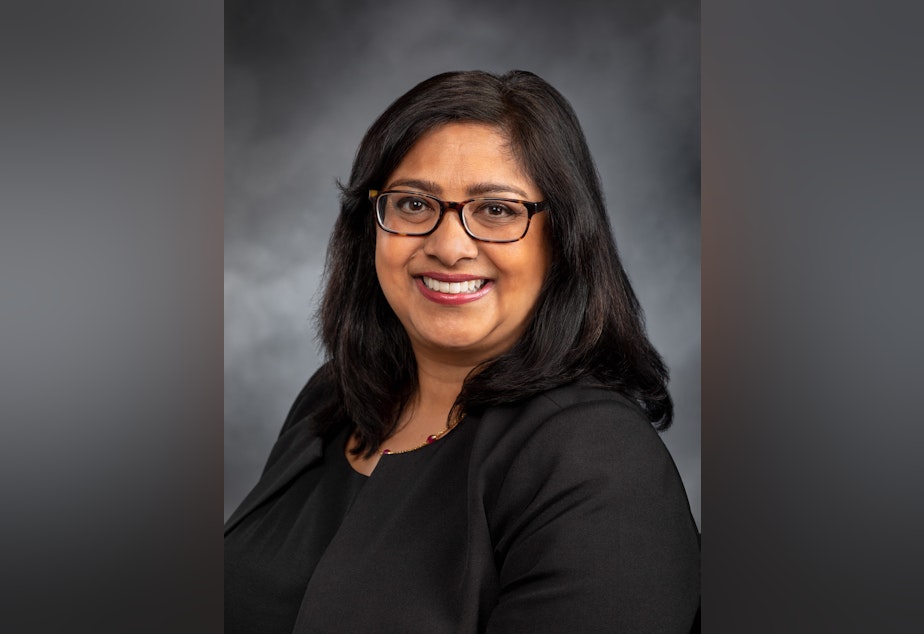caption: Washington state Sen. Mona Das says her comments in June on racism in the Legislature have "opened a conversation"