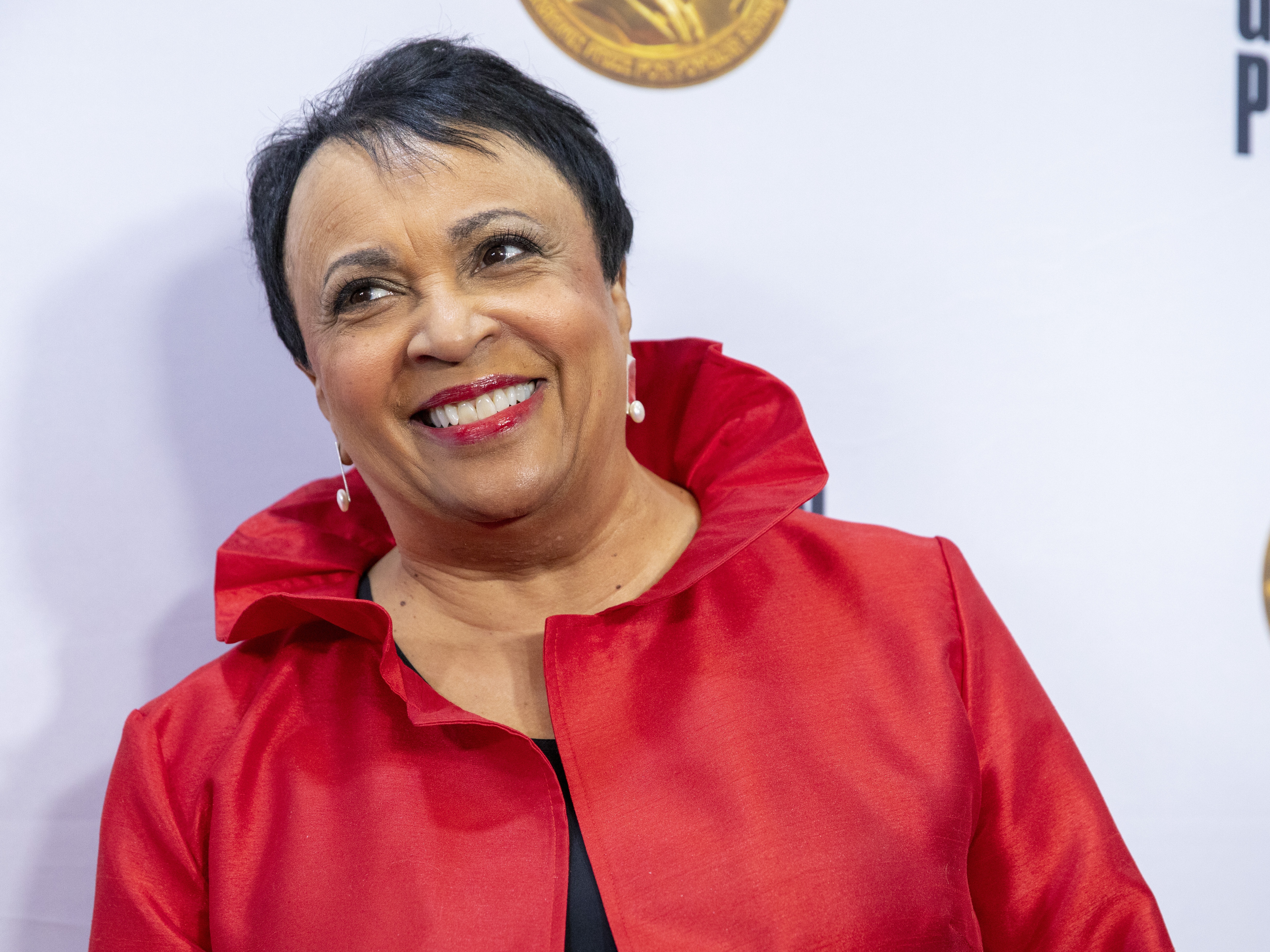 caption: FILE - Librarian of Congress Carla Hayden arrives at the presentation of the Gershwin Prize, to be awarded to Joni Mitchell at DAR Constitution Hall in Washington March 1, 2023.