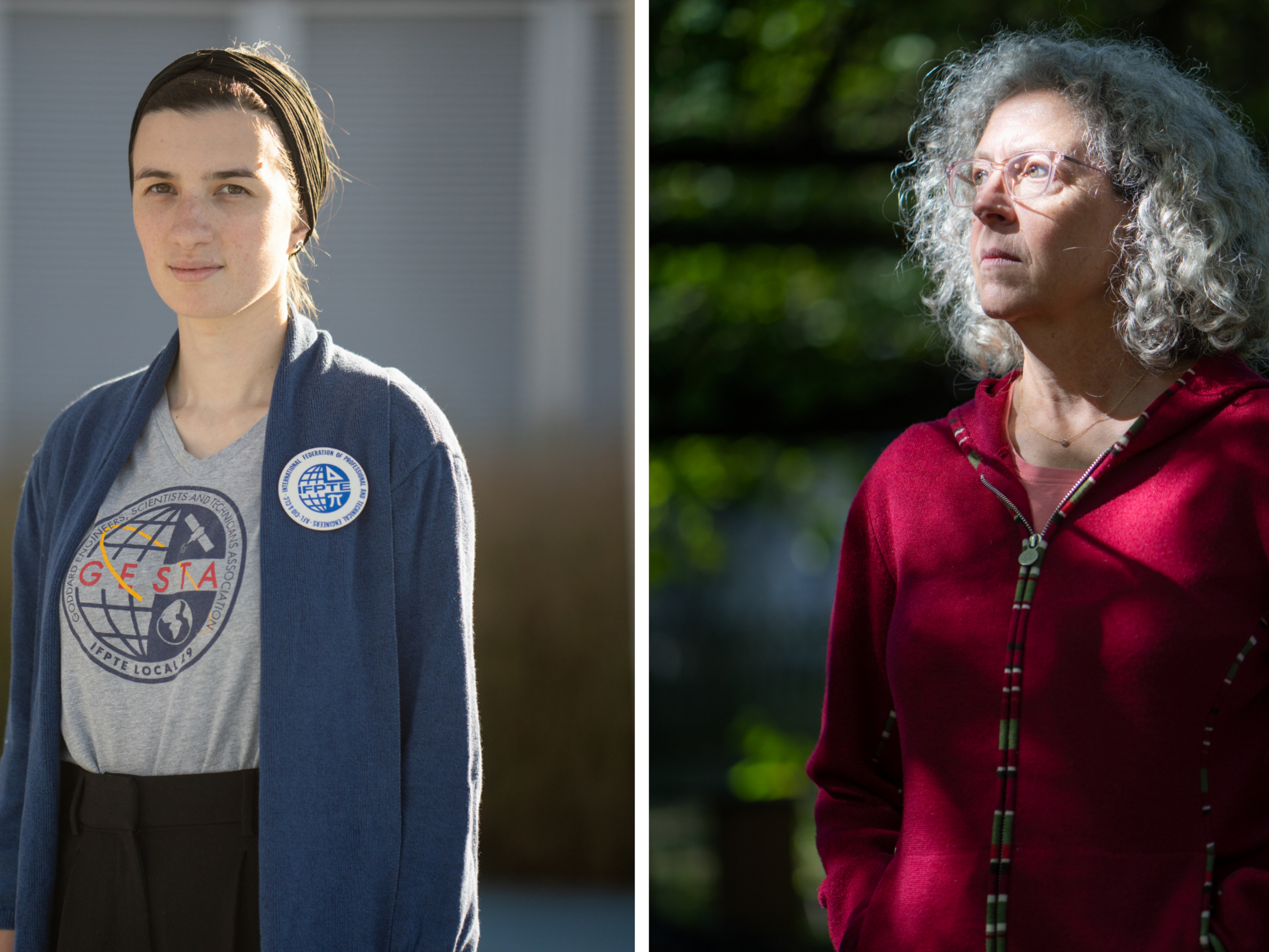 caption: Left: Monica Gorman is a research analyst at the NASA Goddard Space Flight Center in Maryland. Right: Sarah Kobrin has worked at the National Institutes of Health for nearly 22 years.