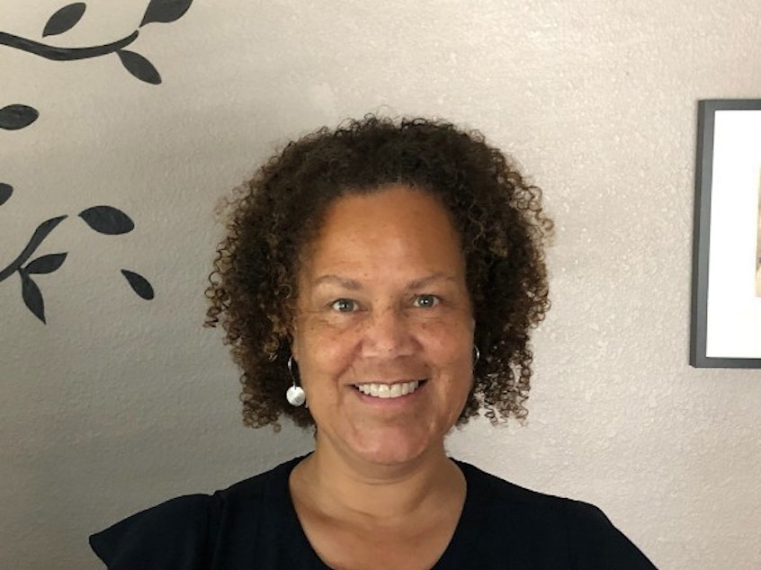 caption: Pirette McKamey has spent three decades as an educator. Currently the principal at Mission High School in San Francisco, McKamey says being an anti-racist educator means committing to "all of the students sitting in front of me, including Black and Latinx students."