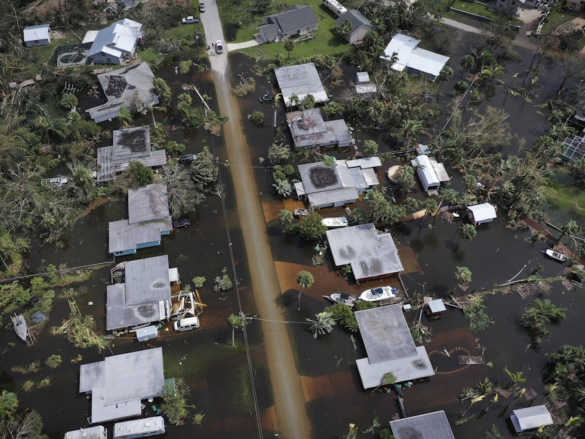 caption: Hurricane Ian caused $112.9 billion dollars and more than 150 deaths when it slammed into south Florida in 2022, making it the costliest climate-fueled disaster in the U.S. last year.