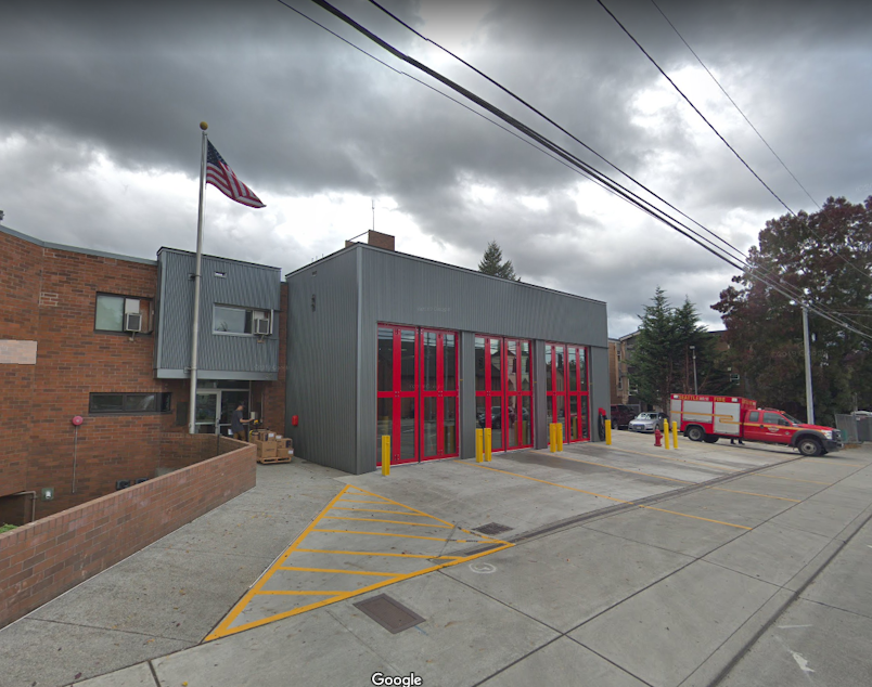 caption: Seattle Fire Northgate Station 3, located at North Northgate Way and Interlake Ave North.
