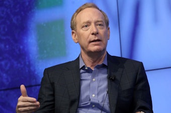 caption: Microsoft President Brad Smith says governments need to set rules for big technology companies. "Almost no technology has gone so entirely unregulated, for so long, as digital technology," he says.