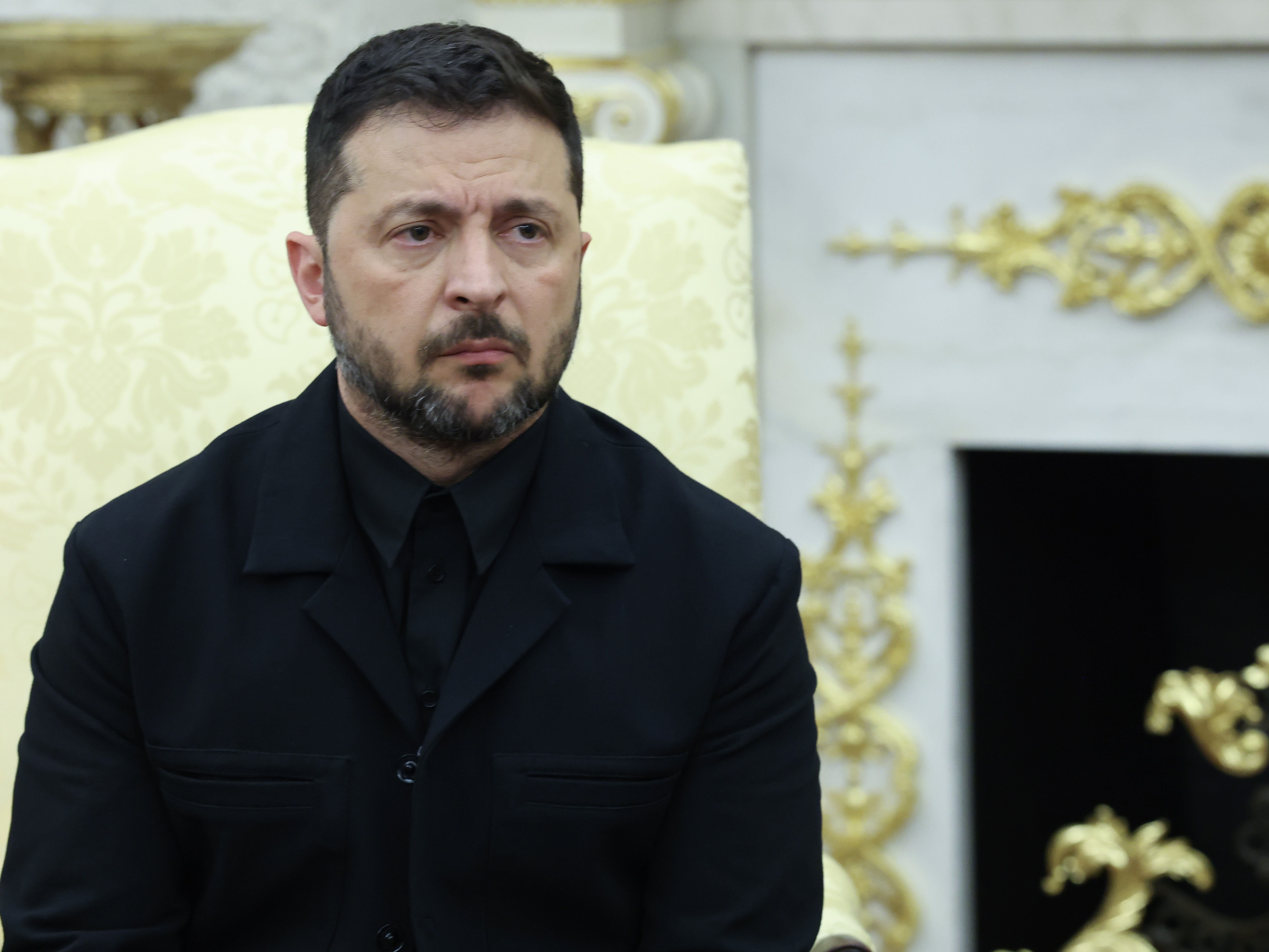caption: Ukrainian President Volodymyr Zelensky meets with U.S. President Donald Trump in the Oval Office at the White House on August 18, 2025 in Washington, DC.
