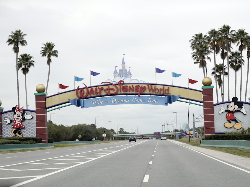 caption: Walt Disney World closed in March in response to the coronavirus outbreak. Now, they have announced a phased reopening starting July 11.