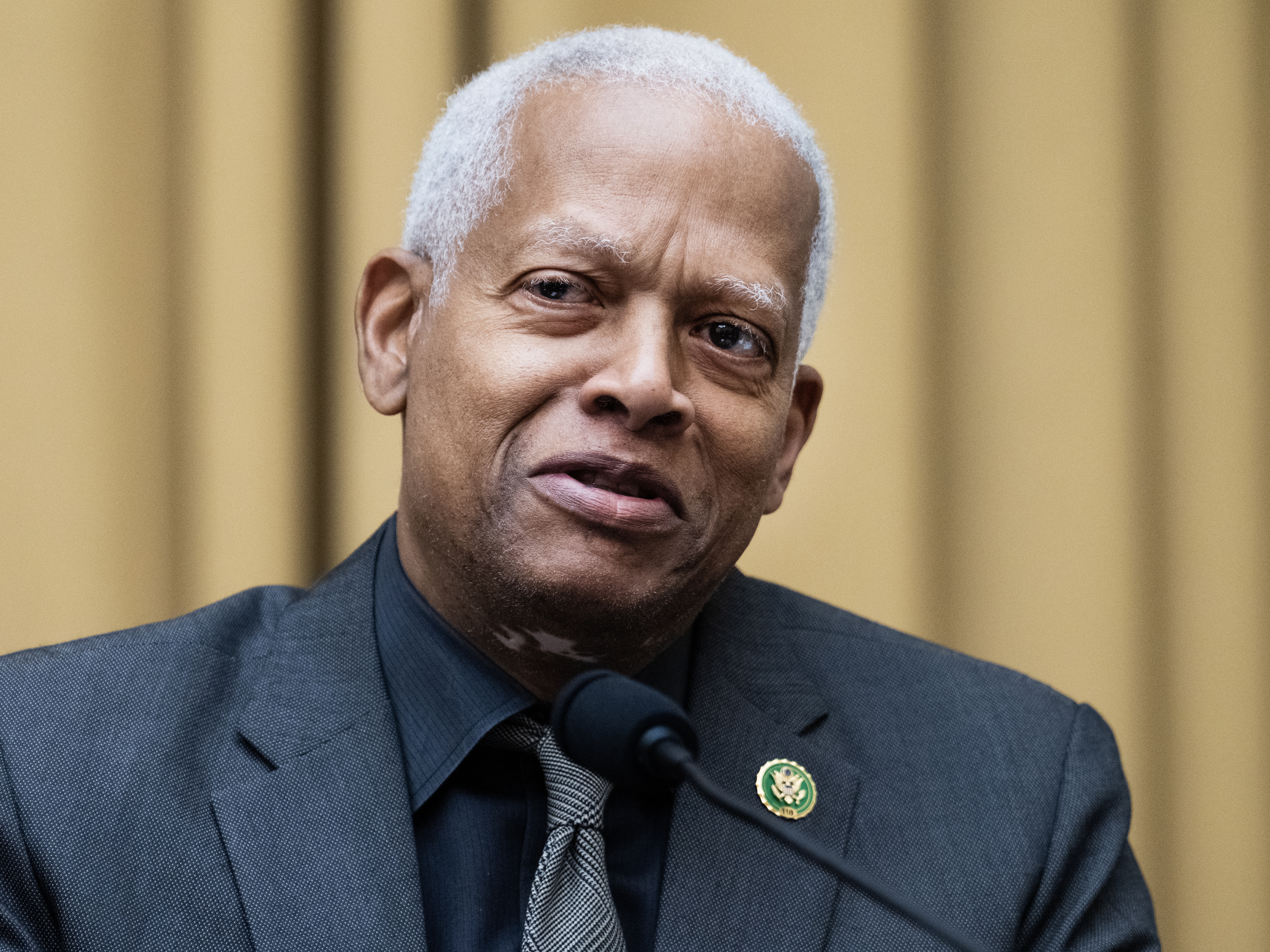 caption: Rep. Hank Johnson speaks during a House Judiciary Committee hearing in 2023.