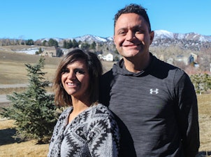 caption: At StoryCorps in Littleton, Colo., last month, siblings Lauren Cartaya and Zach Cartaya said they continue to cope with the trauma of the 1999 Columbine shooting.
