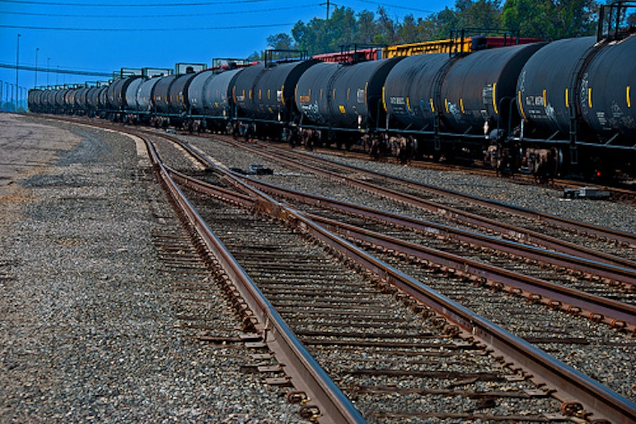 caption: A small percentage of trains carrying hazardous materials are inspected as they move through Oregon and Washington. Safety advocates and legislators are more concerned about what federal regulations allow than the fewer than 1 percent of cars found with safety violations.