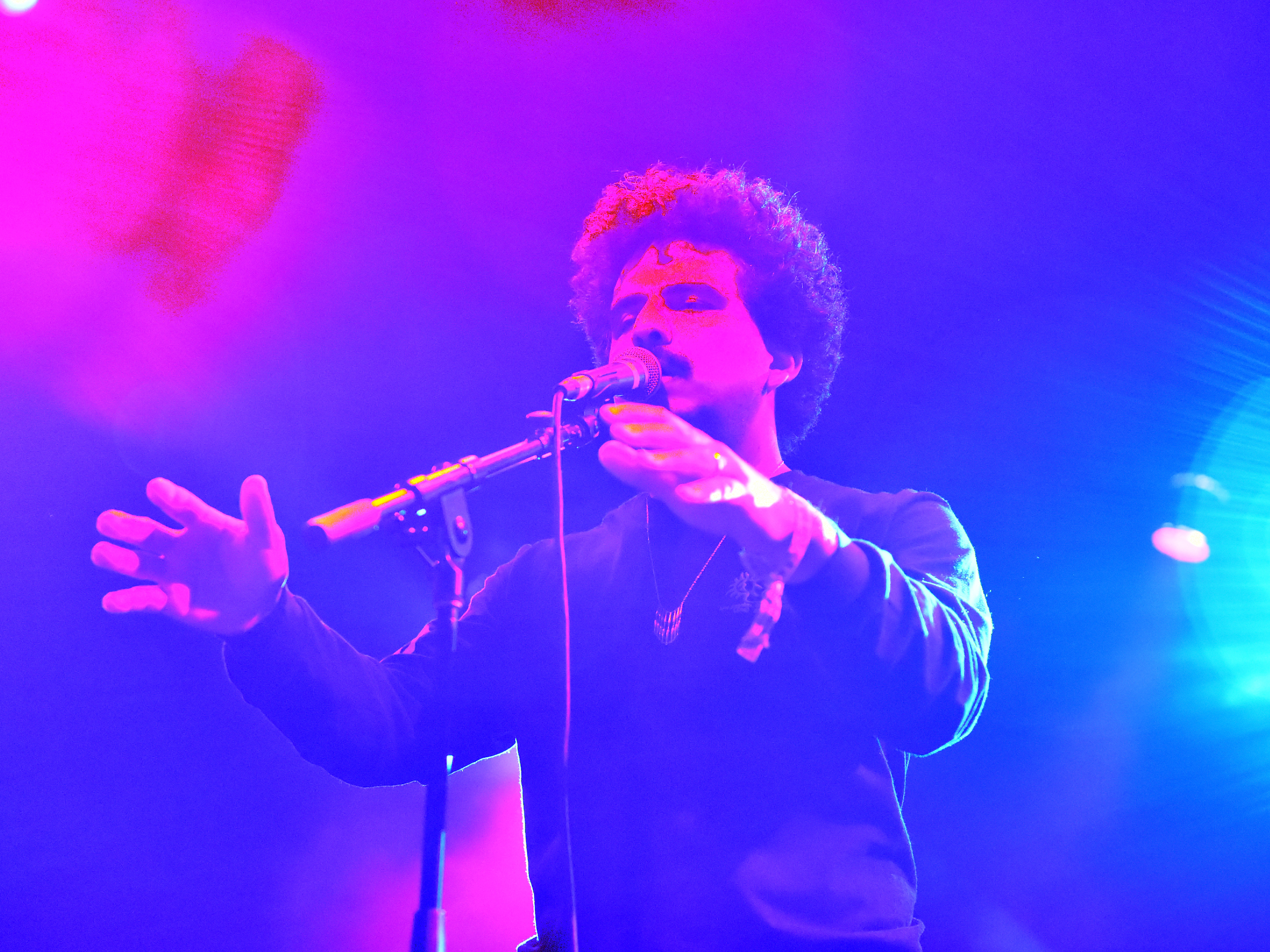 caption: Helado Negro, performing at Coachella on April 20, 2018, in Indio, Calif.