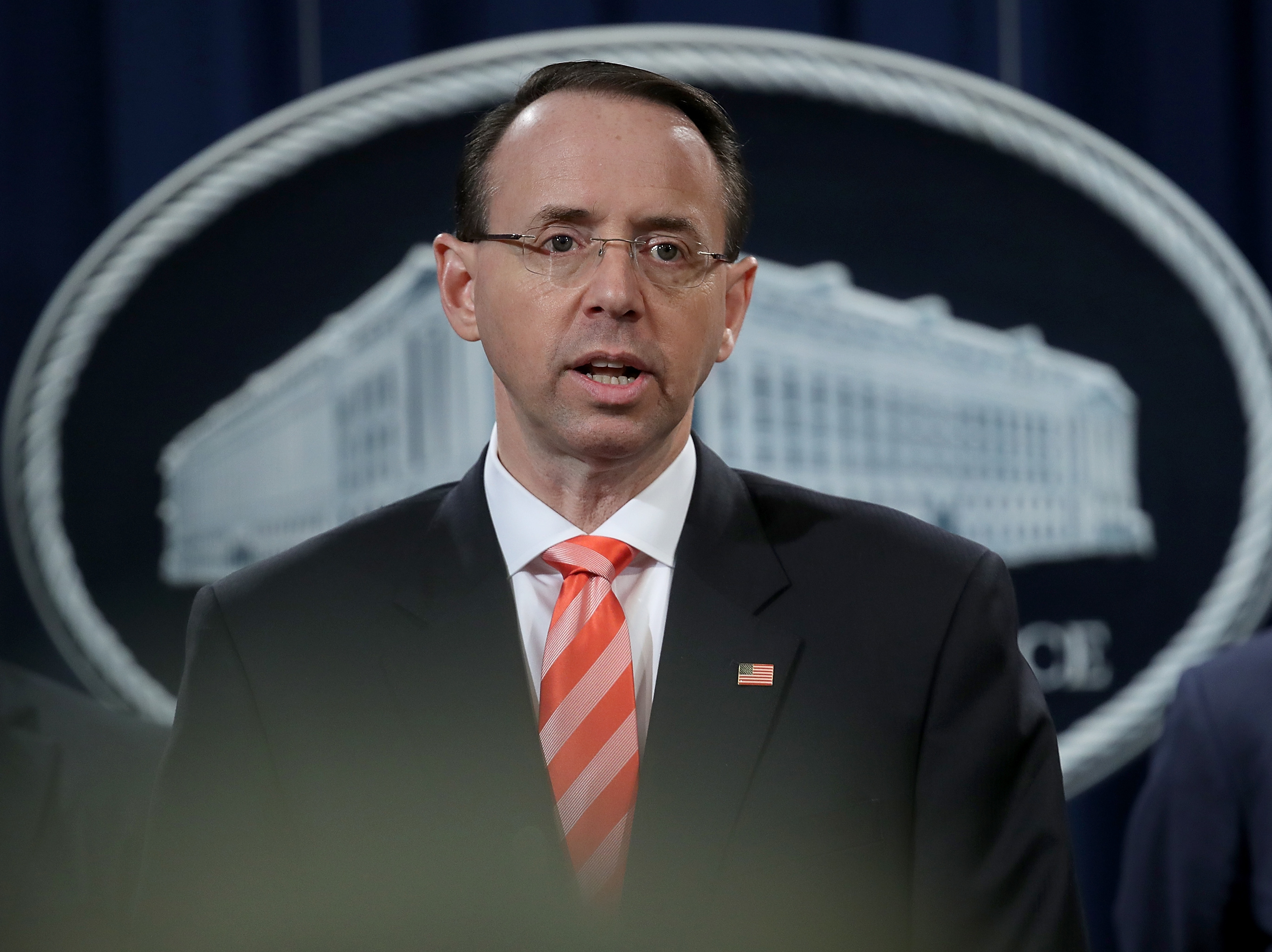 caption: Deputy Attorney General Rod Rosenstein had been the public face of the investigation into Russian attacks on the 2016 election.