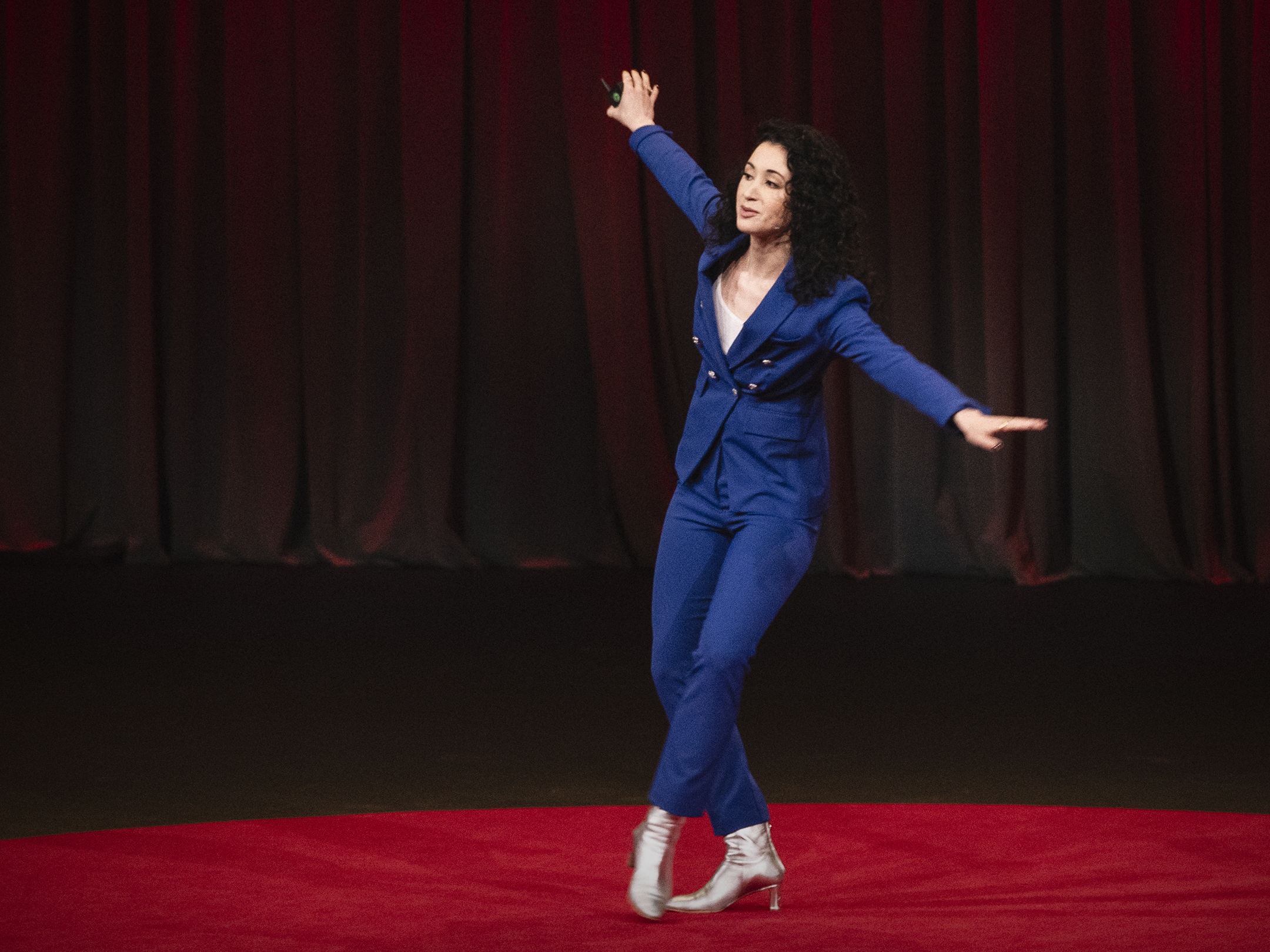 caption: Catie Cuan speaks at SESSION 8 at TED2024: The Brave and the Brilliant, on Thursday, April 18, 2024. Vancouver, BC, Canada. Photo: Gilberto Tadday / TED