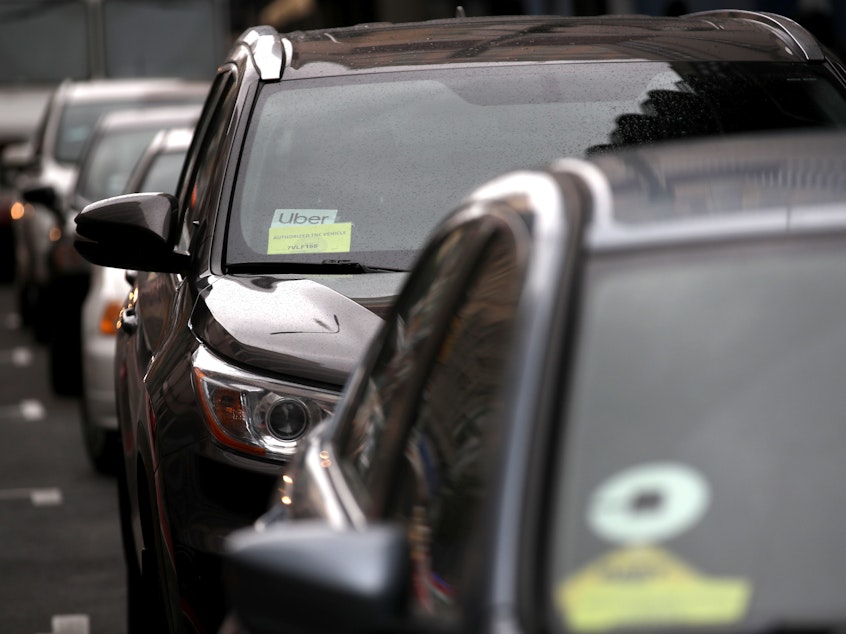 caption: Researchers also found that congestion on the roads in San Francisco also was exacerbated because of where the ride-hailing cars were and at what time of day<em>.</em>