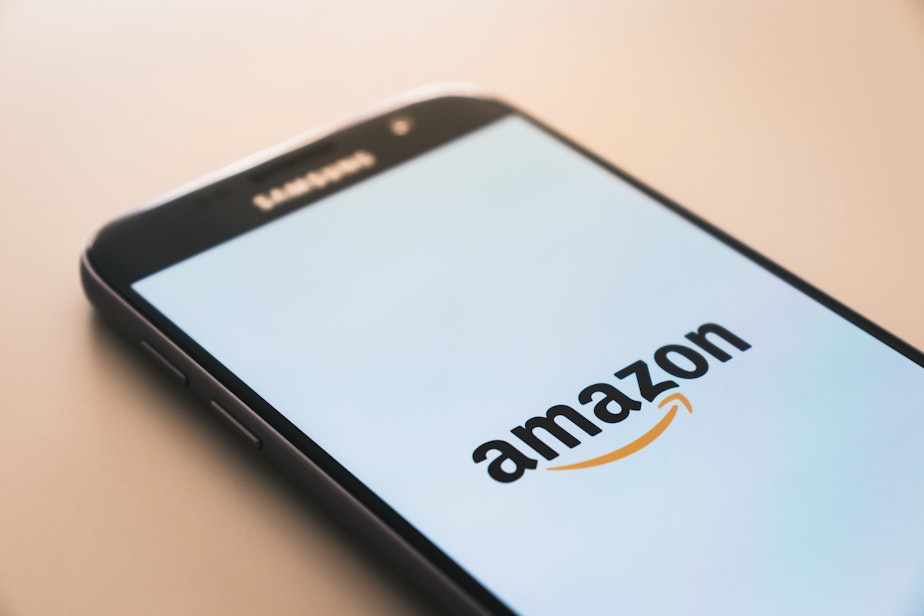 Amazon logo on a cellphone