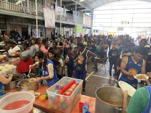caption: UNHCR, the United Nations refugee agency, provides meals and legal orientation at the CAFEMIN shelter in Mexico City. The shelter capacity of 100 people has been stretched above 500 in recent weeks with a growing number of migrants stuck in limbo in Mexico.