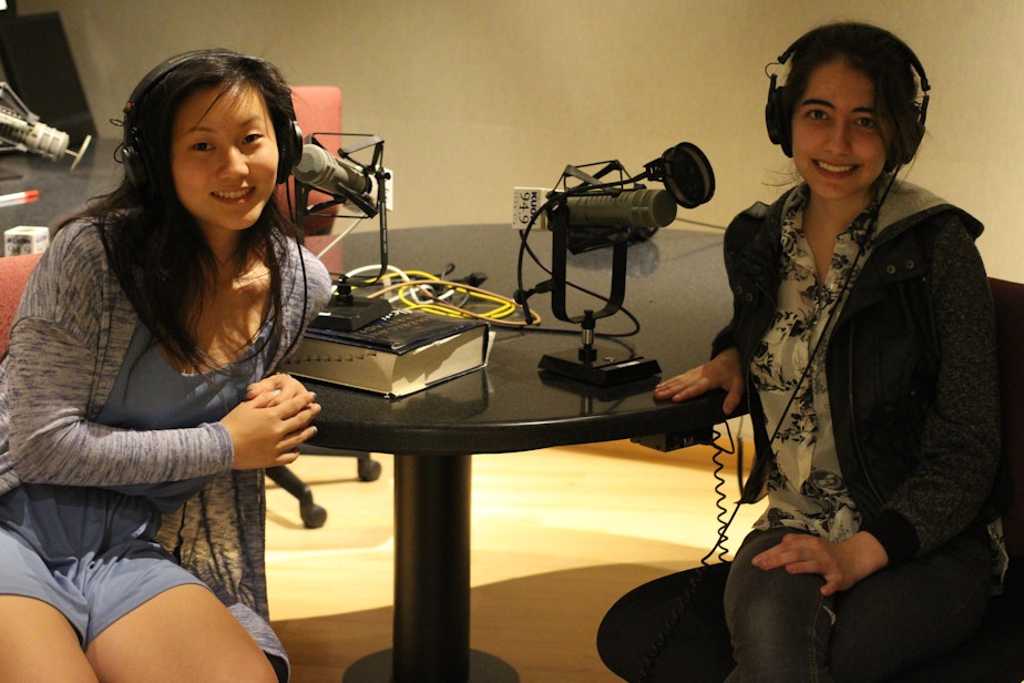 caption: RadioActive podcast hosts Maya Konz and Surya Hendry.