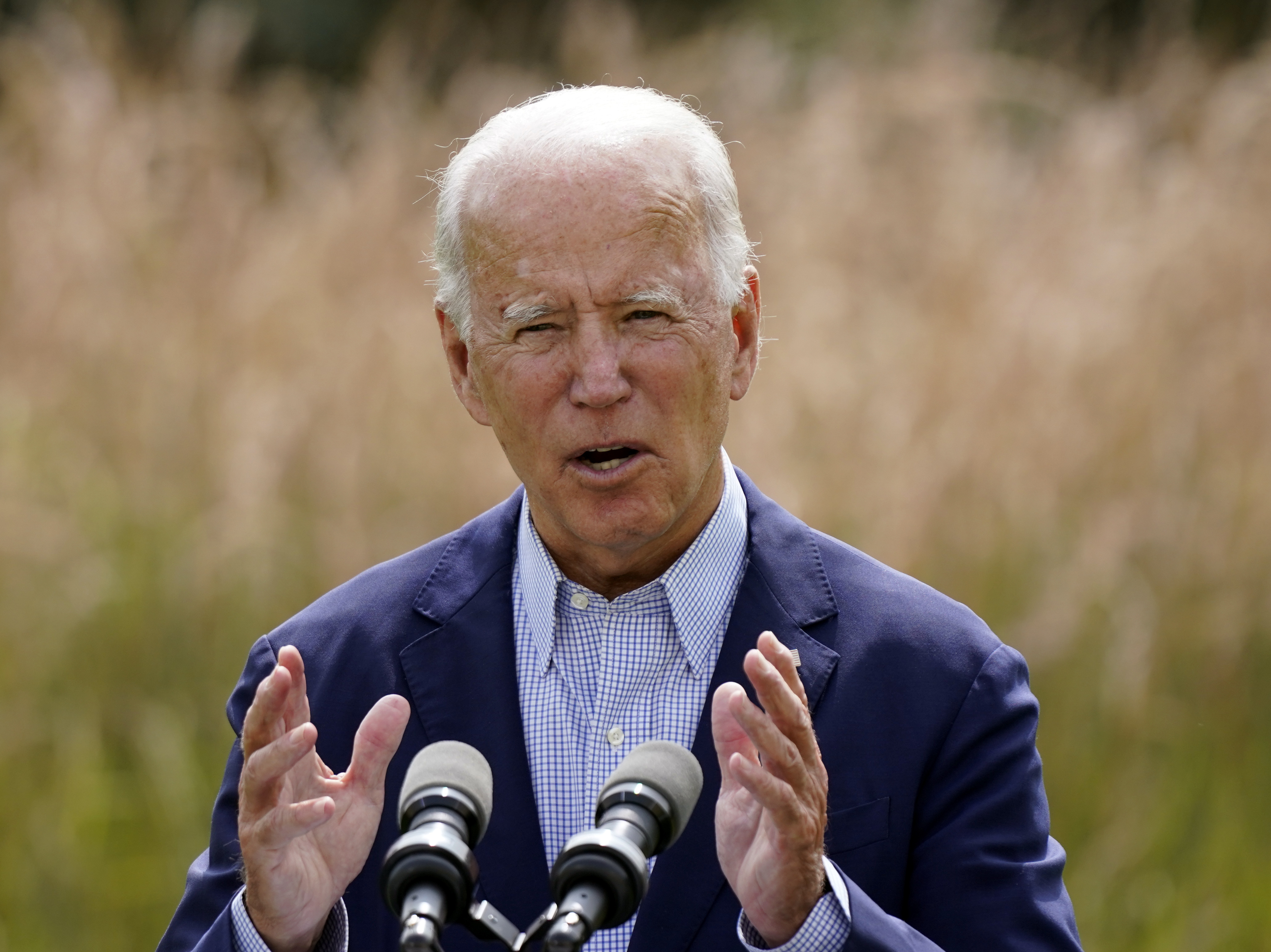caption: Joe Biden speaks about climate change and wildfires affecting Western states during a speech in Wilmington, Del., on Sept. 14. Although the president-elect has promised an ambitious agenda to tackle climate change, few expect a death knell for the oil industry.