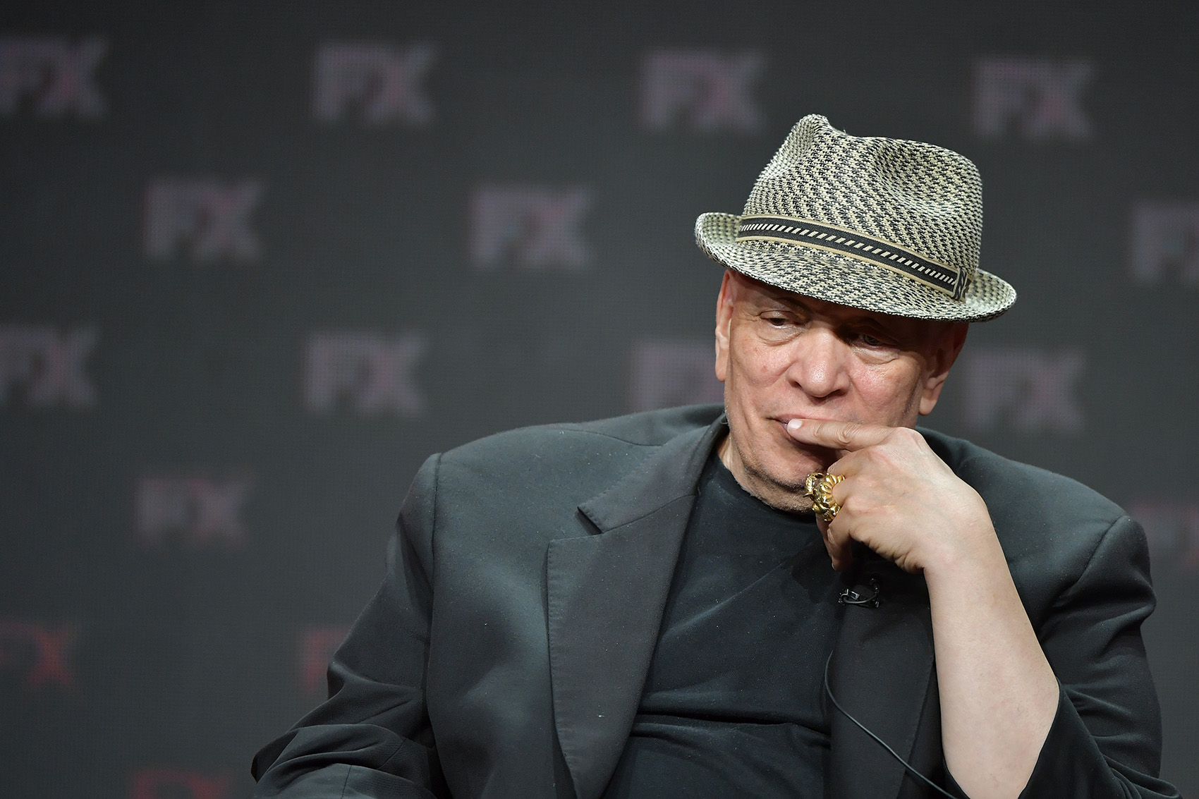 caption: Walter Mosley of "Snowfall" speaks during the FX segment of the 2019 Summer TCA Press Tour at The Beverly Hilton Hotel on Aug. 6, 2019 in Beverly Hills, Calif. (Amy Sussman/Getty Images)