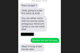 caption: A text message from state Rep. David Sawyer to a legislative lobbyist.