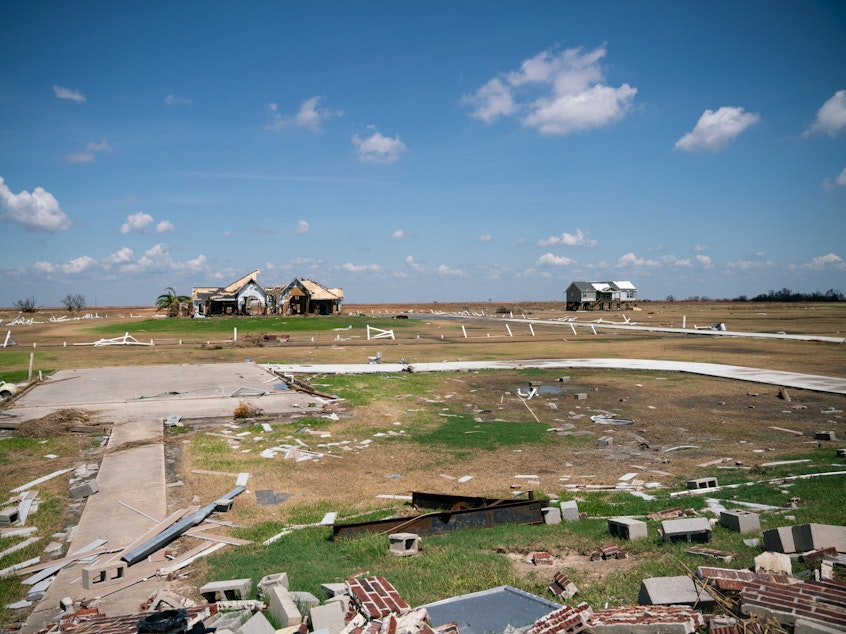 caption: A new report finds FEMA is not effectively allocating money for homes that repeatedly flood. More than 100 homes in Cameron Parish, La., have flooded multiple times according to FEMA data.