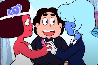 caption: <em></em>The wedding of Ruby and Sapphire, from <em>Steven Universe.</em>
