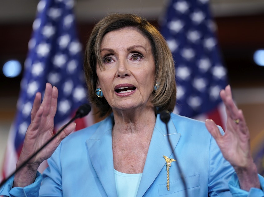 caption: House Speaker Nancy Pelosi, D-Calif., decided to create a select committee to investigate the Jan. 6 insurrection after a bipartisan bill to set up an outside commission was filibustered by Senate Republicans.