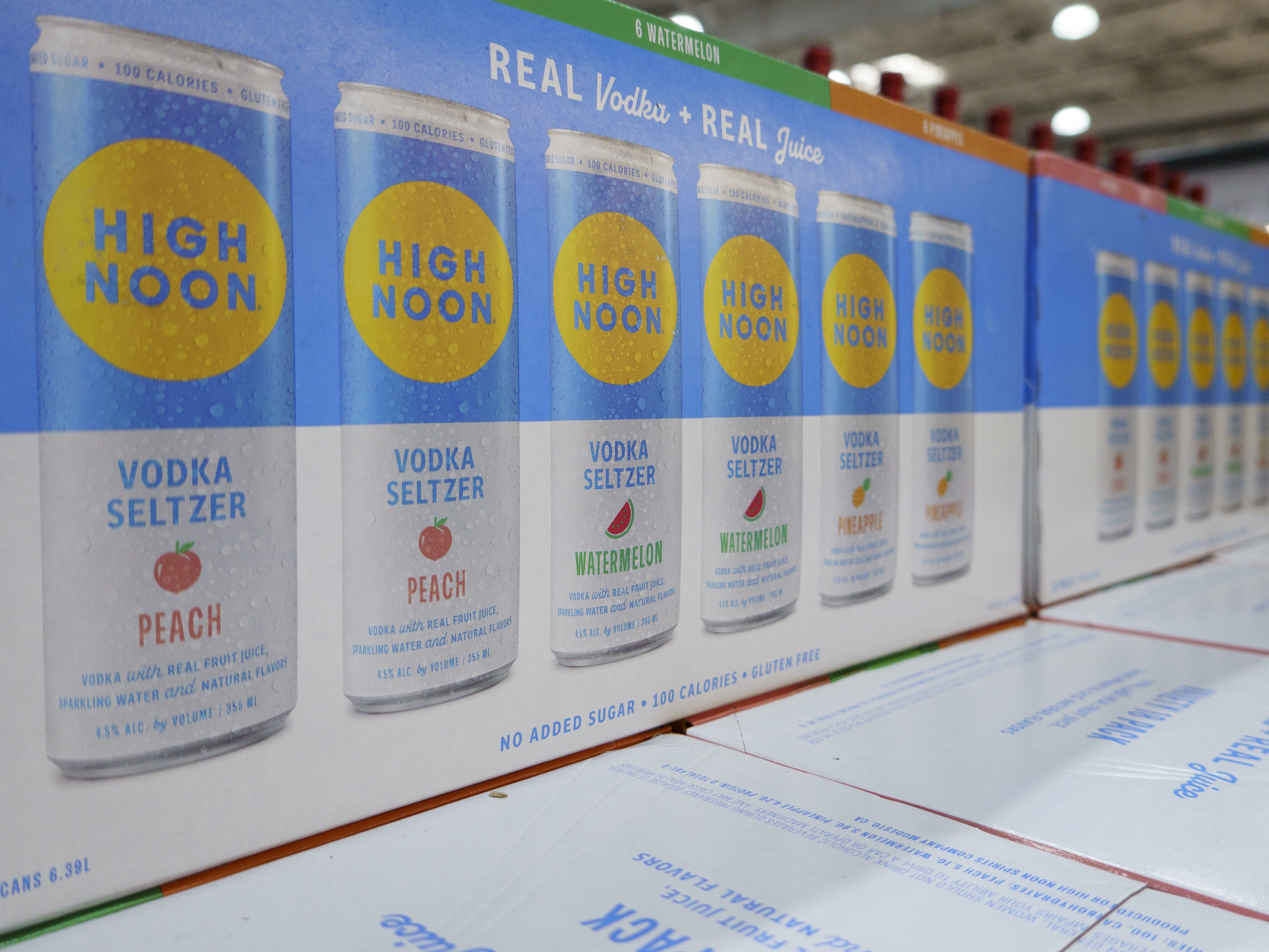 caption: High Noon is recalling some 12-packs of its hard seltzers that it says contain cocktail cans mislabeled as Celsius energy drinks, due to an issue with their shared packaging supplier.