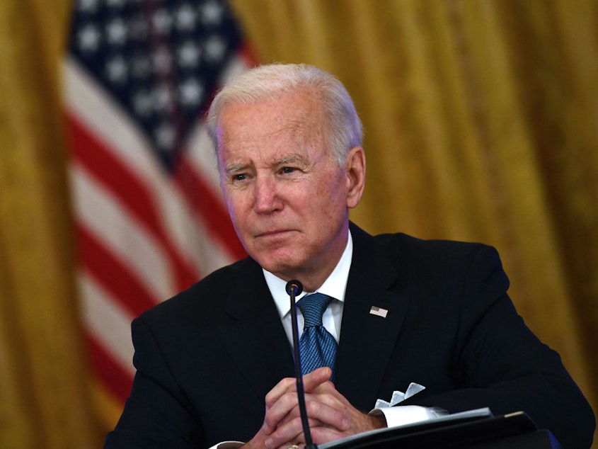 caption: More than two years ago, then-presidential candidate Joe Biden pledged to cancel at least $10,000 in federal student loans. The pledge has followed his administration ever since.