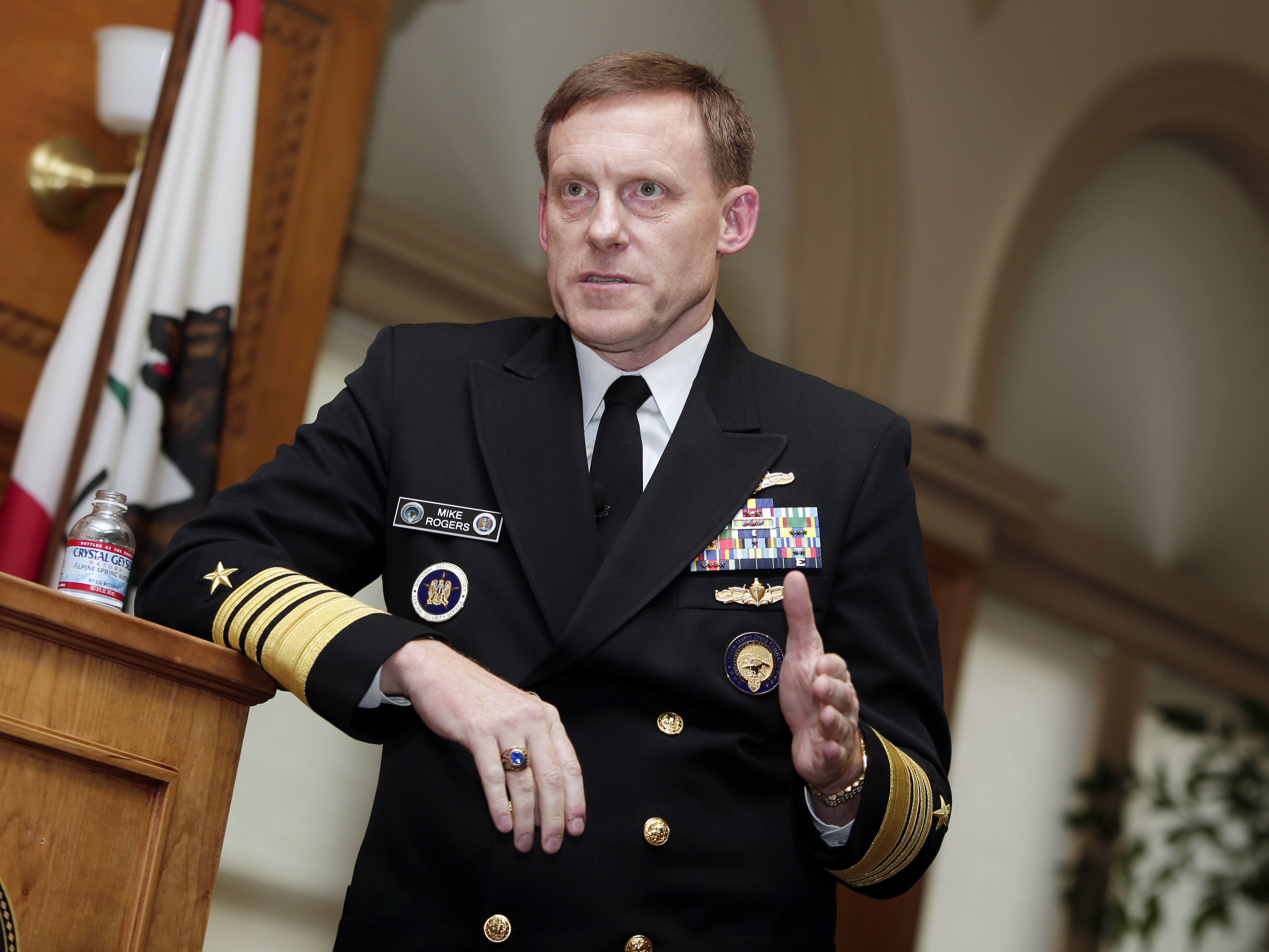 caption: The former director of the National Security Agency, Adm. Mike Rogers, tells NPR that in the run-up to the 2016 election he wishes "we had taken more direct, more public action (against Russia) sooner as opposed to doing so after the election." He's shown here in 2014.