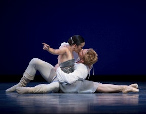 caption: Noelani Pantastico and Lucien Postlewaite in 'Romeo et Juliette' in 2008 at Pacific Northwest Ballet.