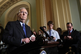 caption: Senate Majority Leader Mitch McConnell of Ky., told reporters that the Senate was considering a response to the murder of Saudi journalist Jamal Khashoggi but declined to outline the options.