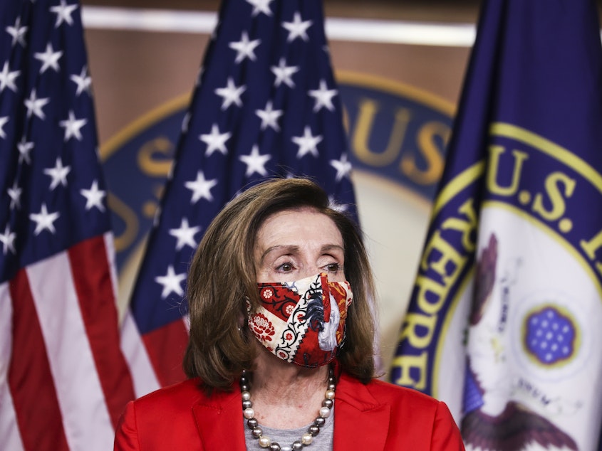 caption: House Speaker Nancy Pelosi will lead a tighter majority this congressional session after the Democrats lost seats in the November election.