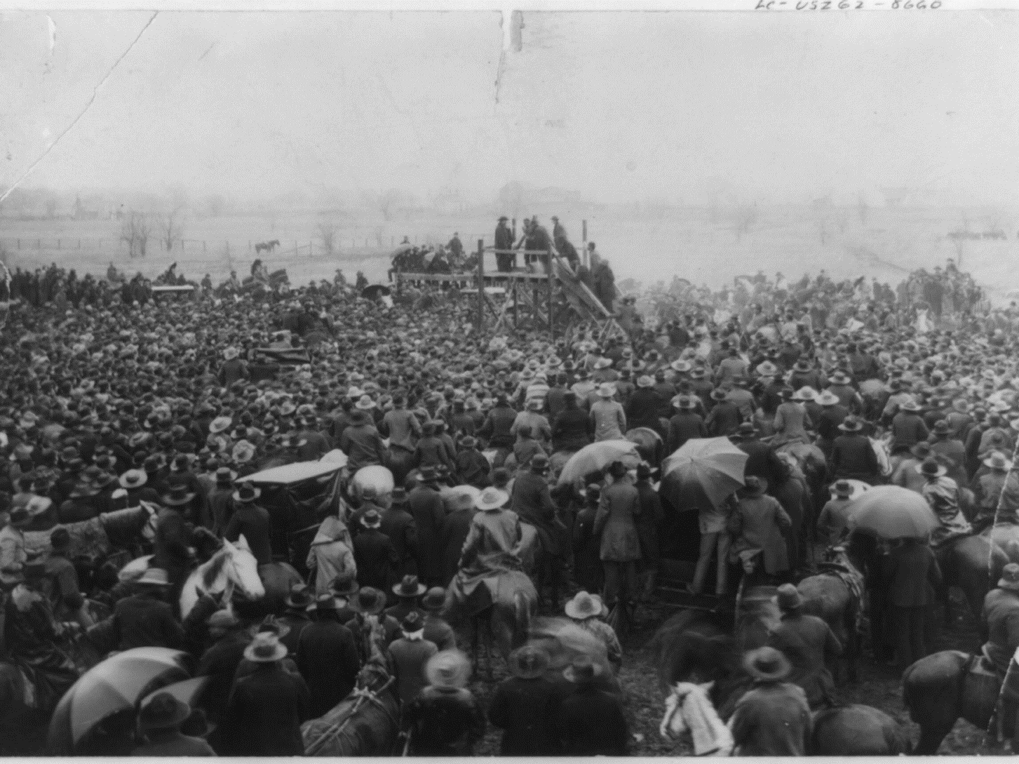 caption: For her new documentary, <em>Lynching Postcards: Token Of A Great Day, </em>filmmaker Christine Turner examined hundreds of black-and-white photographs that show how organized these events were and included chilling messages that shared the experience with those who weren't there. The postcard above shows the crowd at the lynching of Henry Smith in Paris, Texas, in 1893.