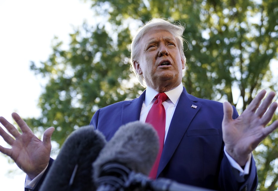 caption: The Supreme Court declined former President Donald Trump's request to further delay the enforcement of a subpoena from the Manhattan district attorney for his financial records.