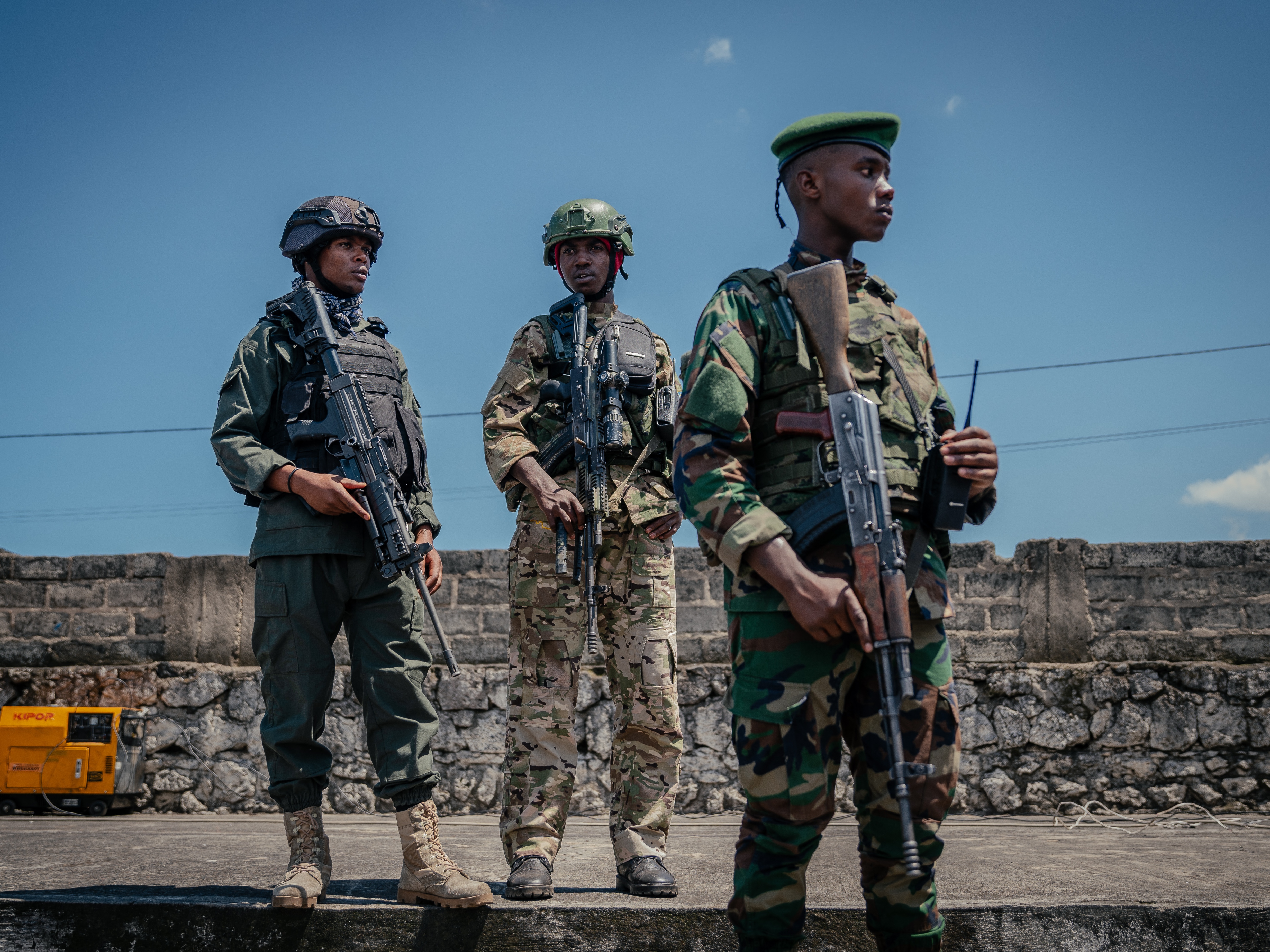 caption: Rwandan backed M23 rebel soldiers in Goma, Eastern DRC, May 2025.