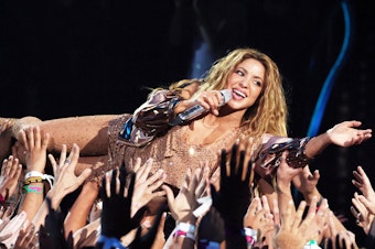 caption: Shakira at the 2023 MTV Video Music Awards.
