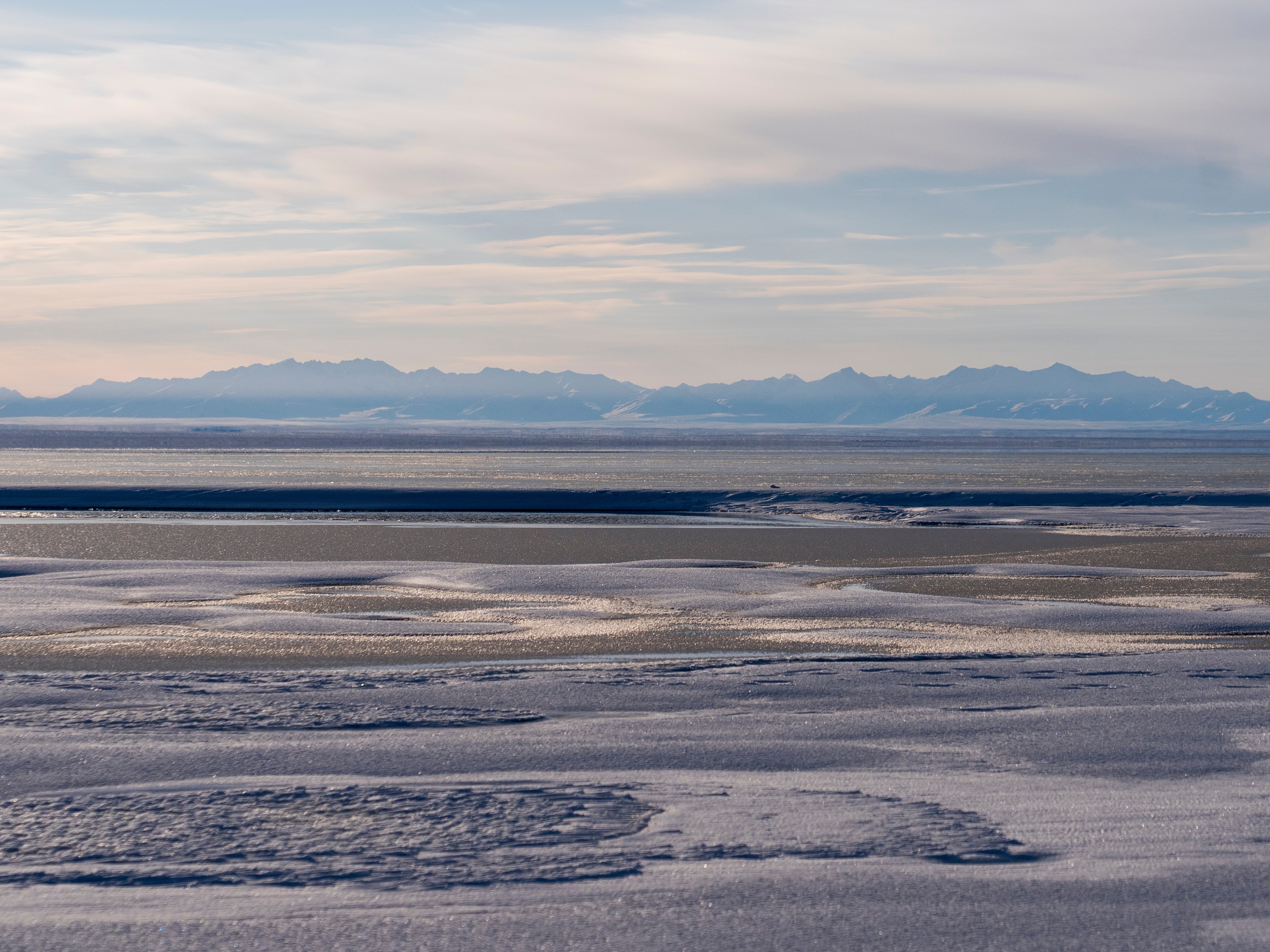 caption: FILE - The Kaktovik Lagoon and the Brooks Range mountains of the Arctic National Wildlife Refuge are seen in Kaktovik, Alaska, Oct. 15, 2024.