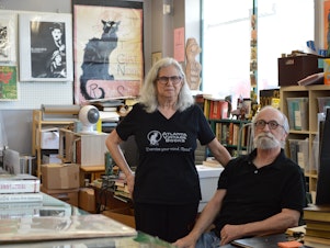 caption: Jan Bolgla and Bob Roarty have owned and operated Atlanta Vintage Books for more than 16 years.